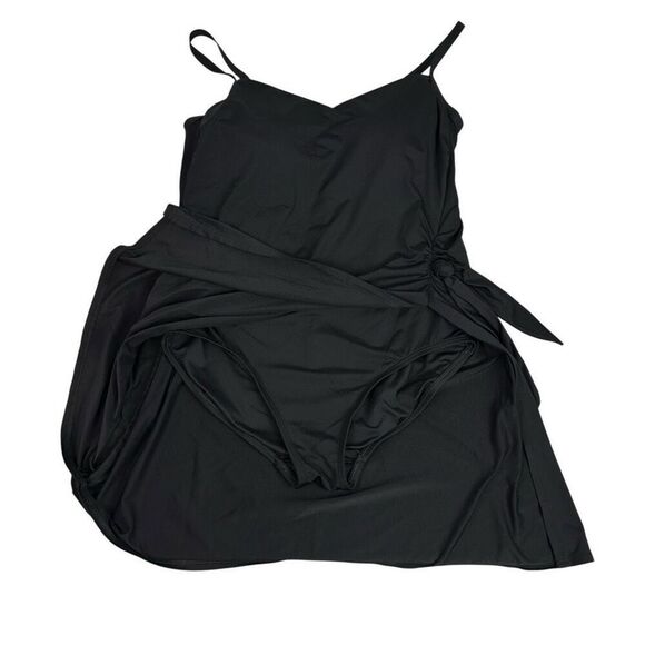 Lands End Women’s Black Swim Dress size 12 - Picture 3 of 7